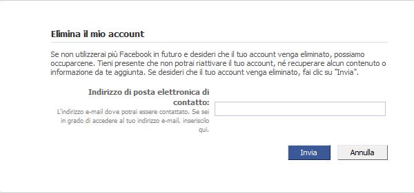 cancellarsi da facebook