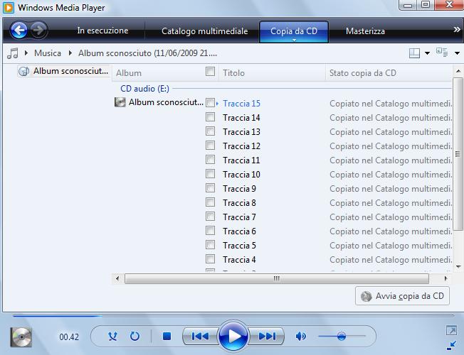 copiare brani del cd