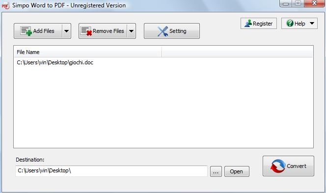 Convertire Word in PDF