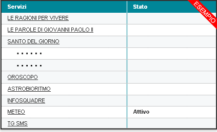 servizi via SMS