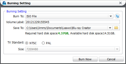 Blu-ray Creator Settings