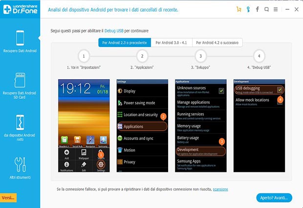recupero contatti persi android
