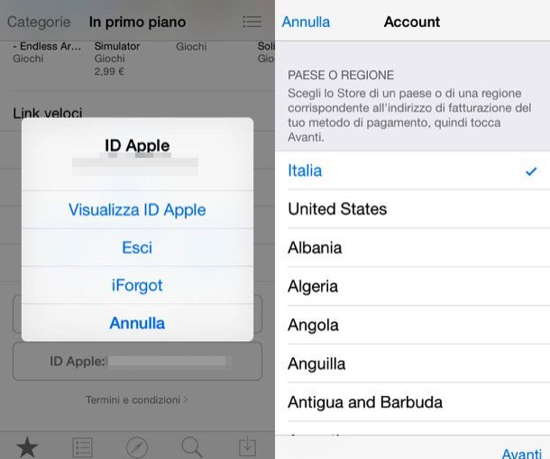 Come cambiare lingua App Store