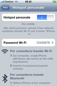 Utilizzare l’iPhone come modem