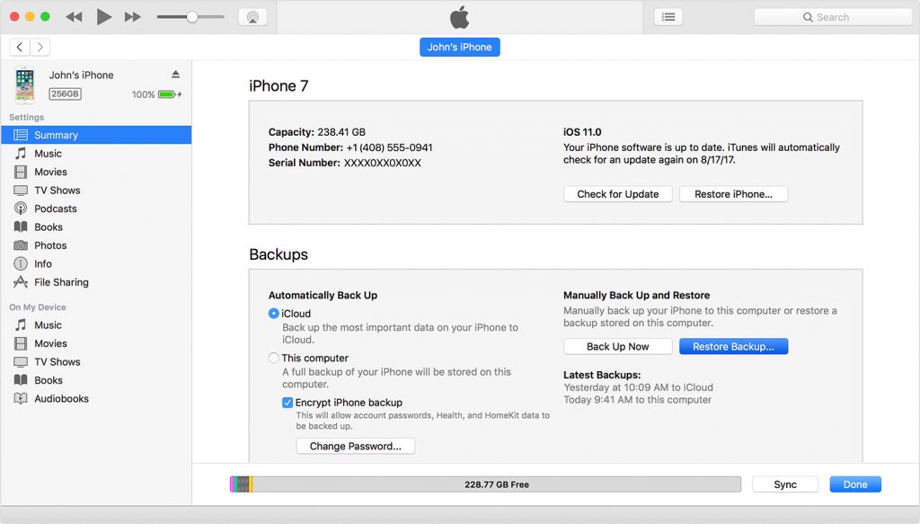 Come ripristinare l'iPhone tramite iTunes