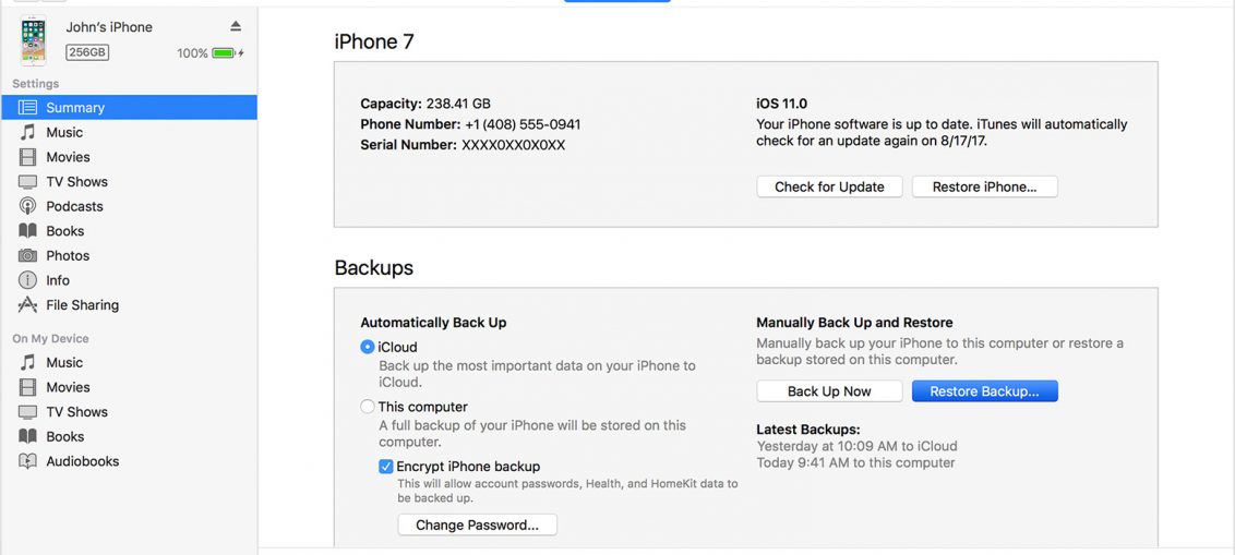 Come ripristinare l'iPhone tramite iTunes
