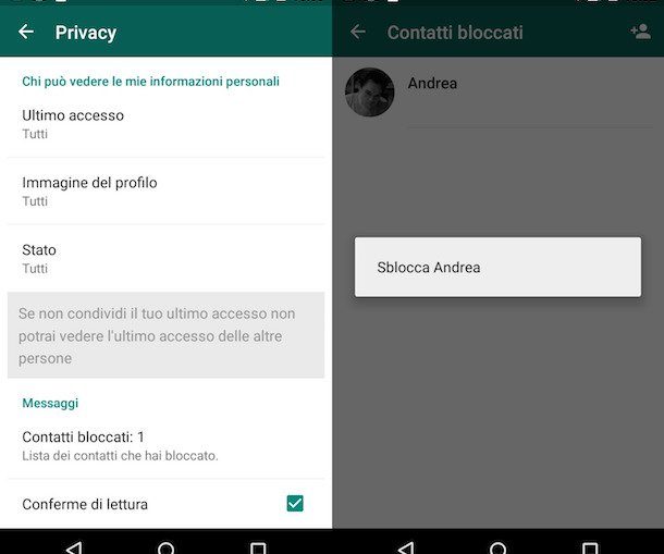 Sbloccare una persona su WhatsApp