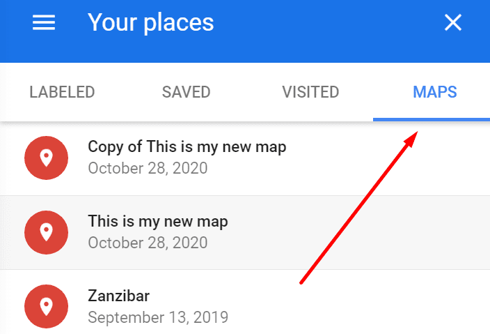 percorsi salvati di google maps