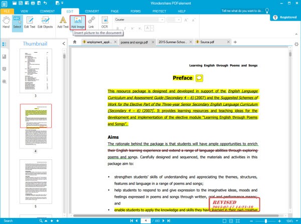 modifica immagini pdf
