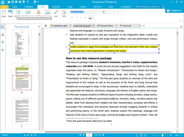 modifica testo pdf