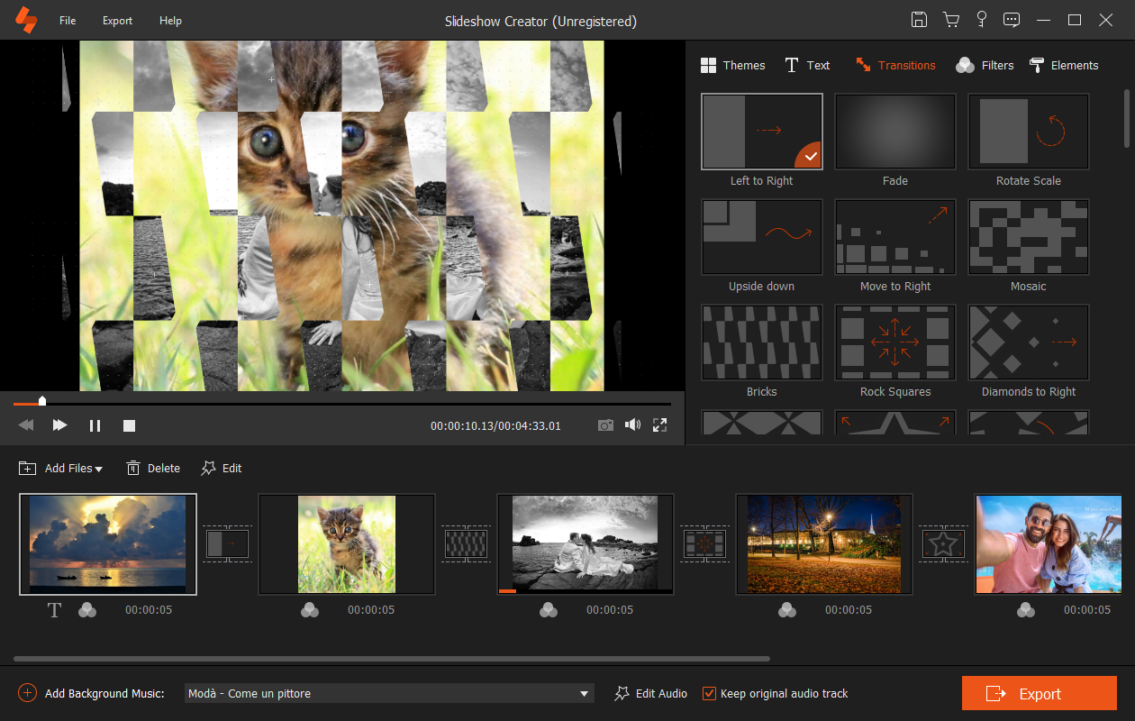 how to make a slideshow with music on windows 10