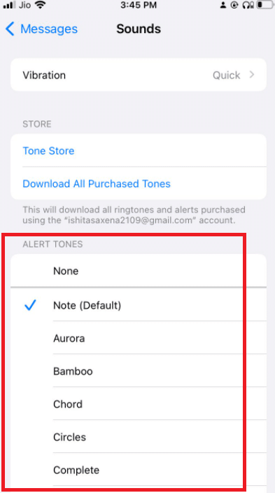 Scegli un tono di avviso. Come disattivare la consegna silenziosa su iMessage