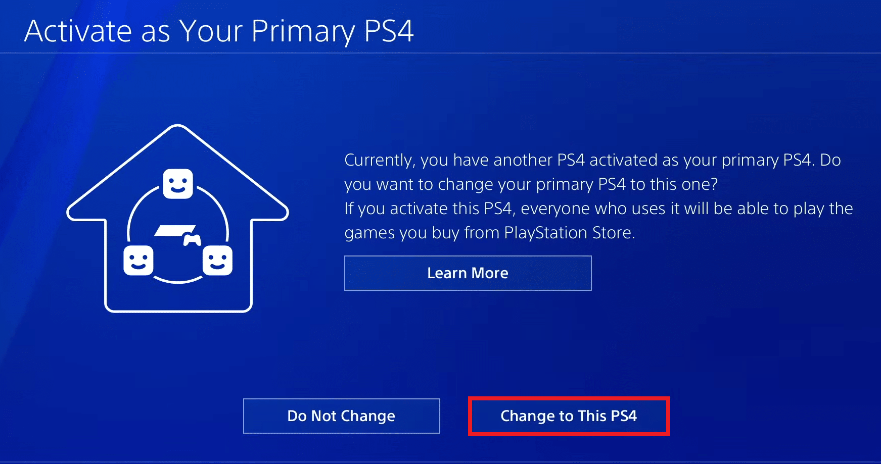 seleziona l'opzione Passa a questa PS4 per rendere primaria questa PS4 | Come puoi cambiare la tua email su PS4