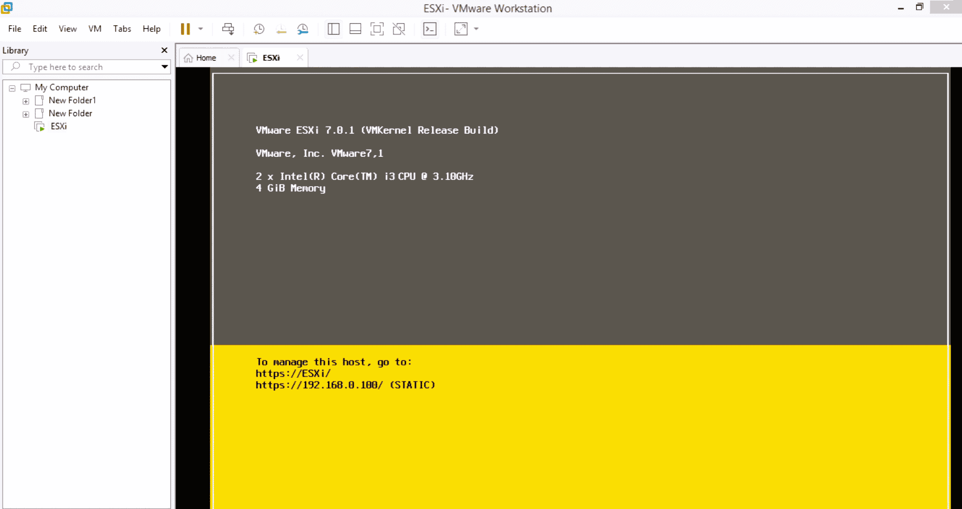 Macchina virtuale ESXi