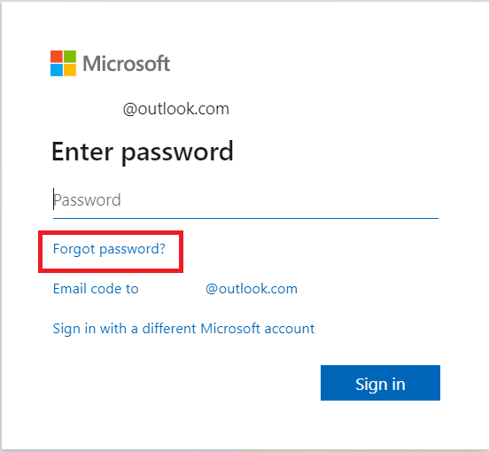 clicca su Password dimenticata