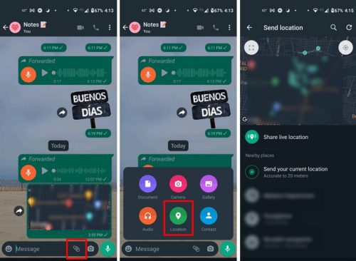 Condividi la posizione di WhatsApp