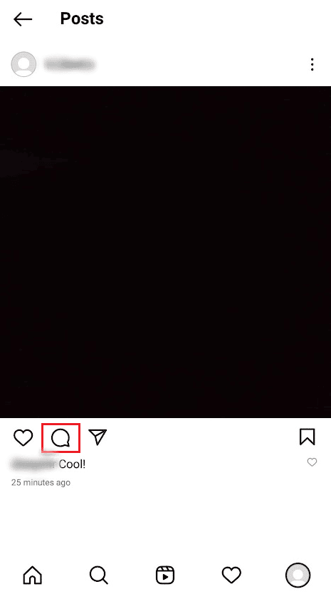 tocca l'icona del commento | Come ordinare i commenti di Instagram 