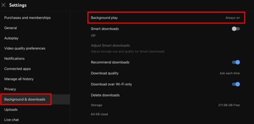 Riproduzione in background per YouTube Premium